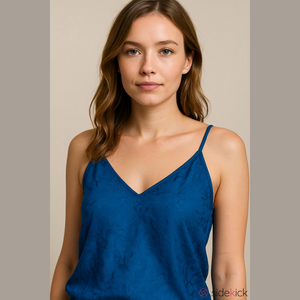 Victoria's Secret Split Back Floral Damask Teal Camisole Size Large Satin Sexy